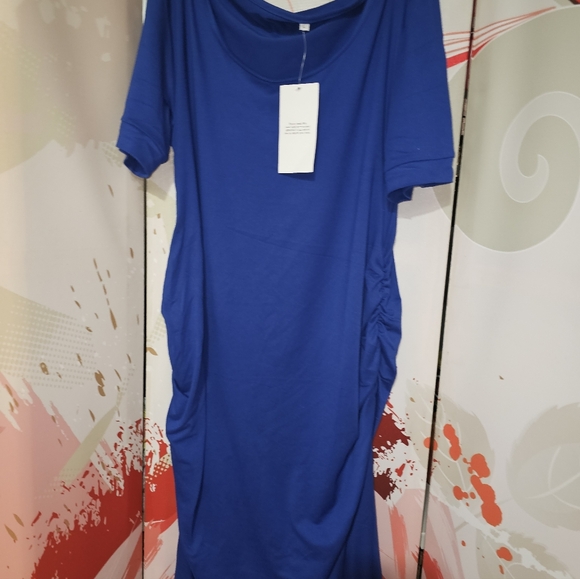 Blue Maternity Dress - Picture 7 of 8